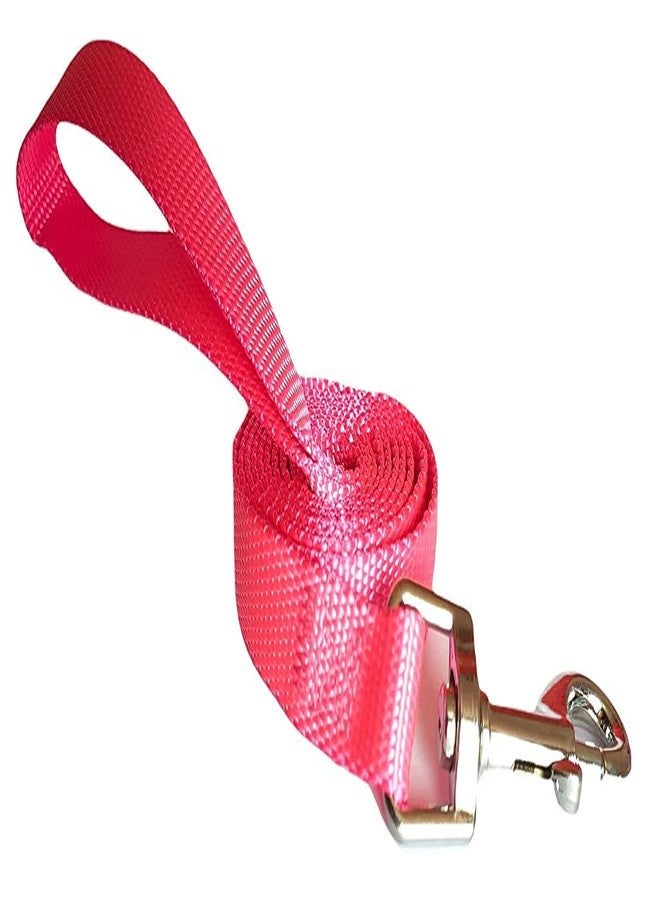 Pet Guard Small Puppy Nylon Leash with Adjustable Collar Leash Set for Cats and Dog Nylon Plain Strip Dog Leash Collar Set for Puppies 10MM (Pink) - Image 2